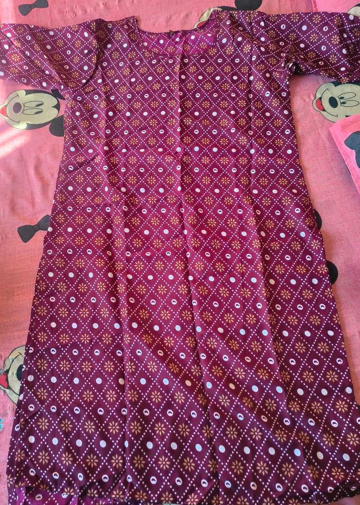 Purple Printed Kurta