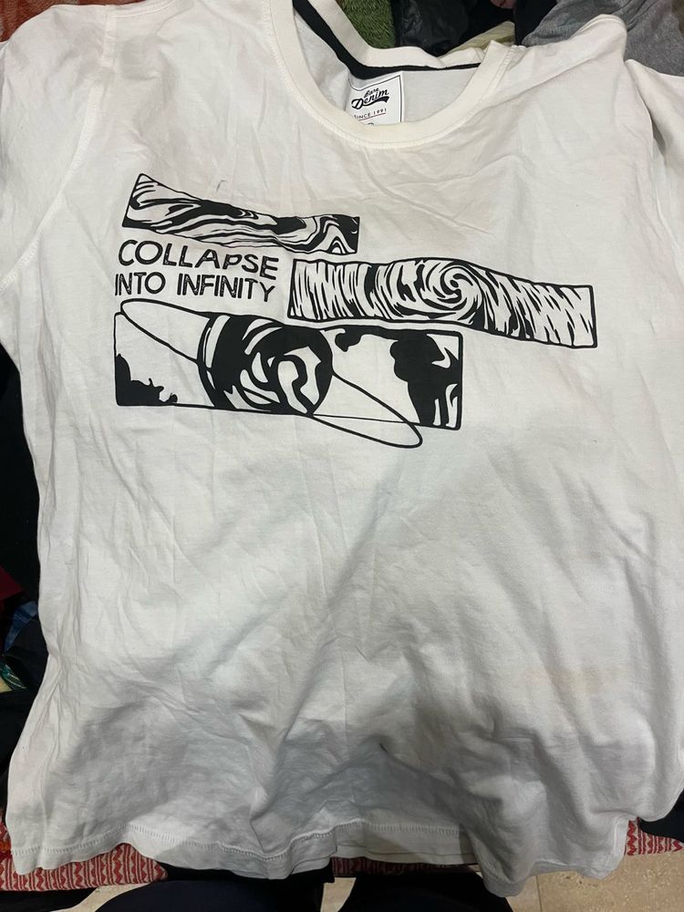 White Printed Oversize T-shirt
