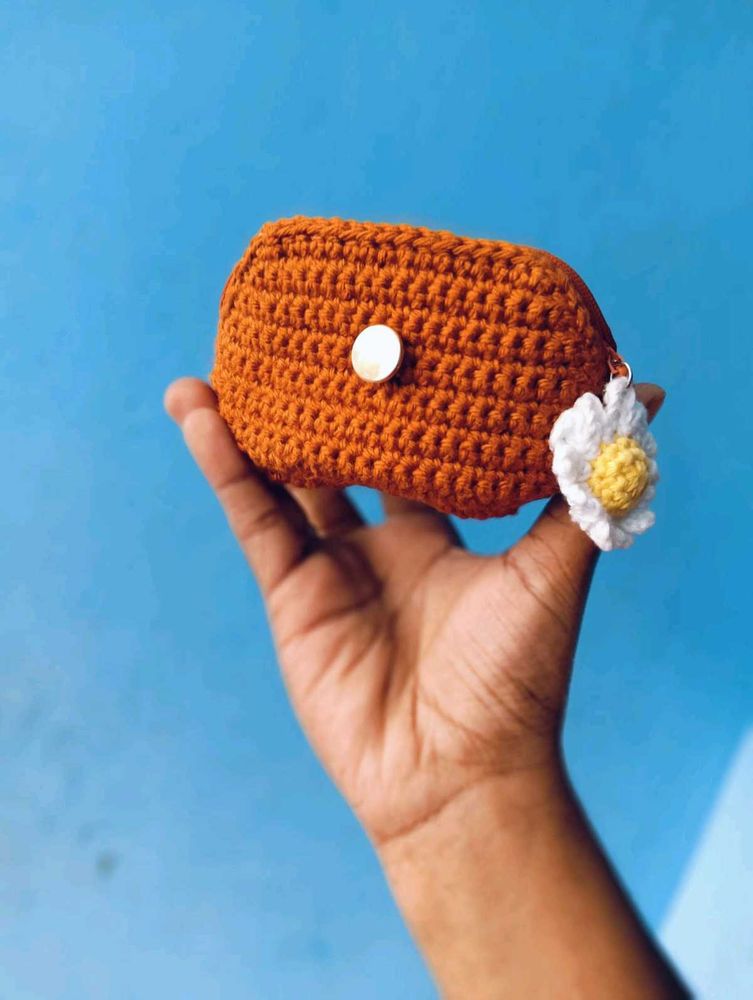 Handmade Crochet Daisy Pouch