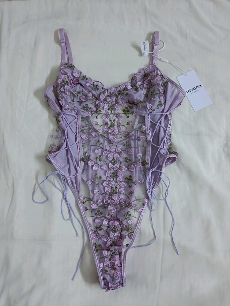 Savana Floral Lace Corset Bodysuit