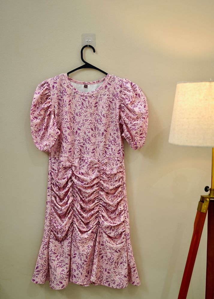 Pink Floral Mini Dress