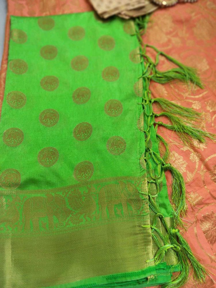 Green Banarasi Silk chaniya choli