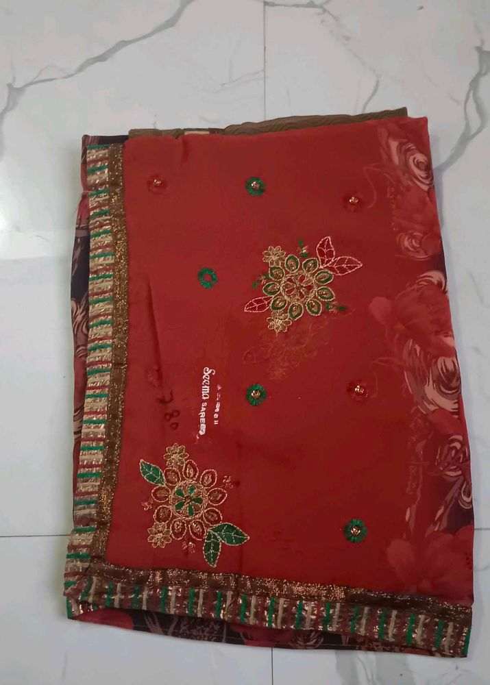 Printed LightWeight Sari(Unused)