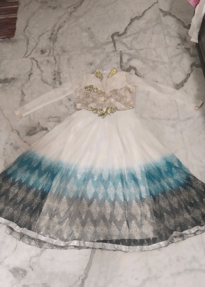 Off White Party Wear Gown