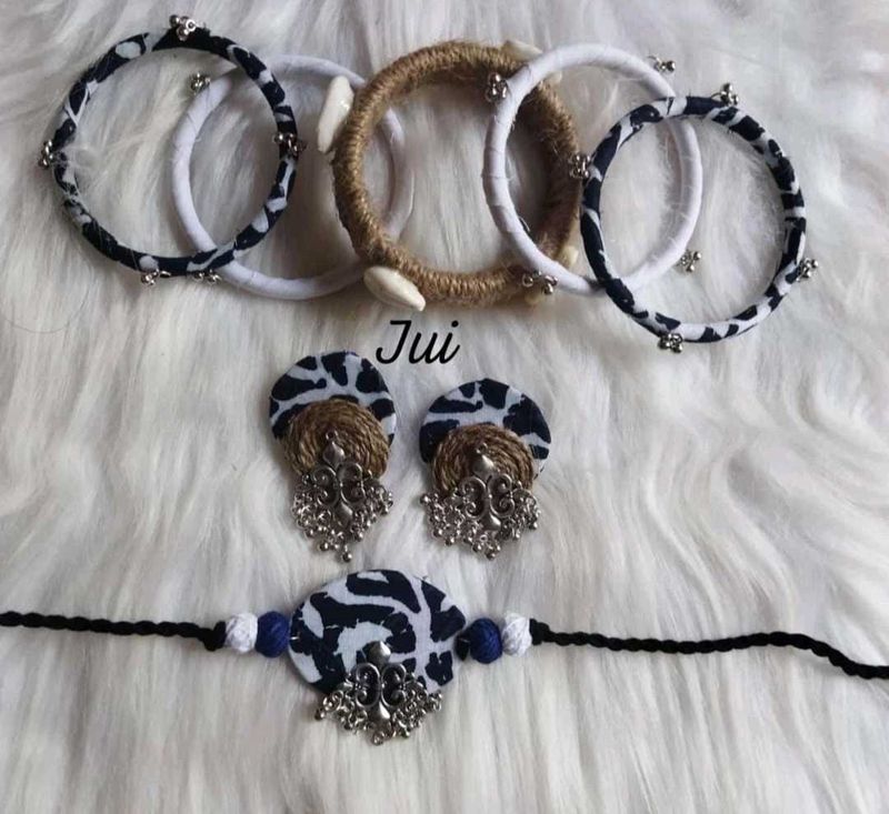 Handmade Fabric Jewelry Set