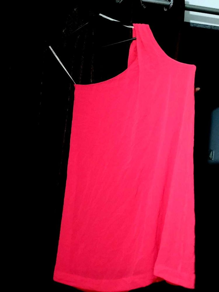 Hot Pink One Shoulder Tank