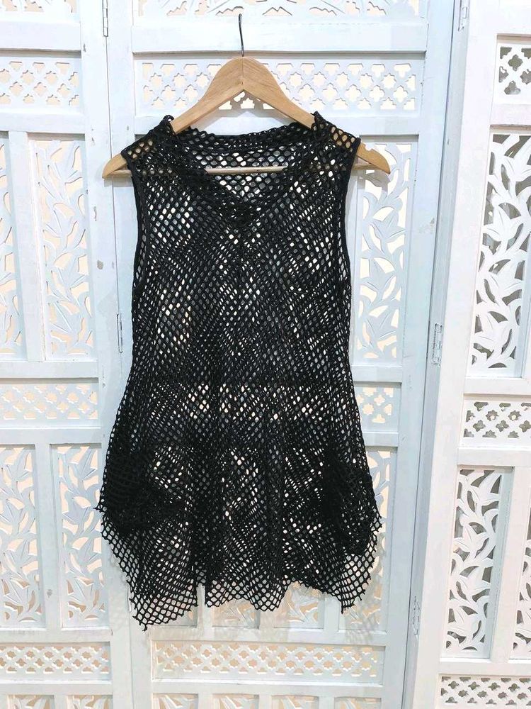 Sheer Net Overlay Top B