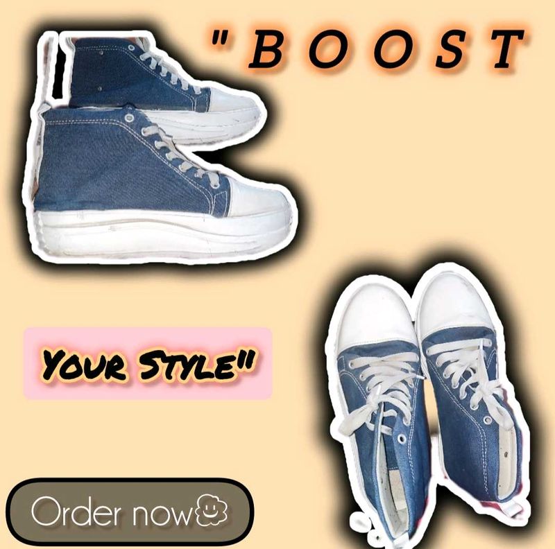 Denim Sneakers Shoes (Shoe)Blue
