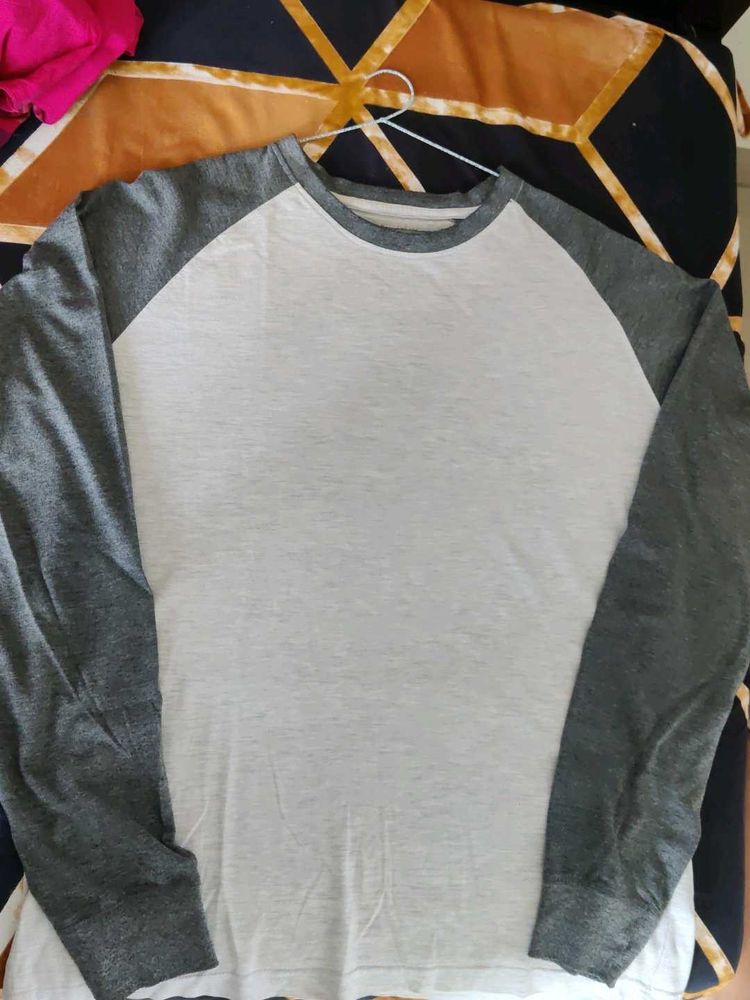 Grey &amp; White Long Sleeve Tee