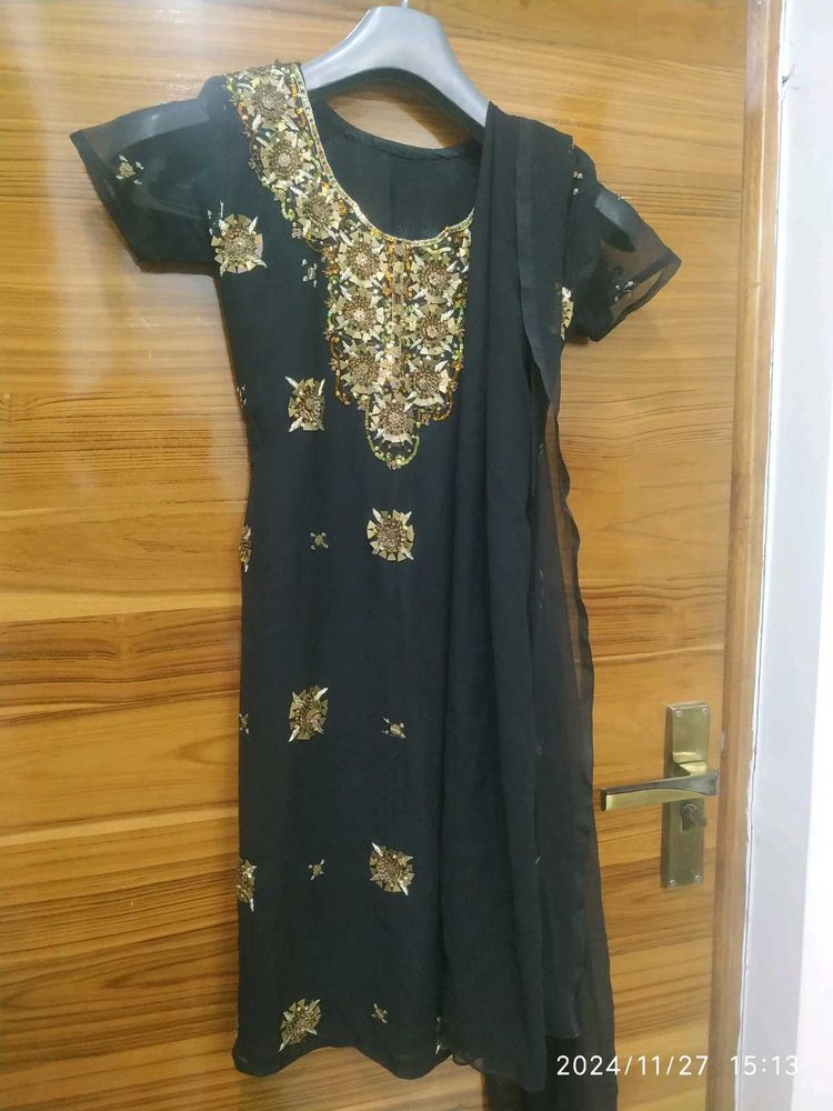 Beautiful Black Party Wear Suit Set