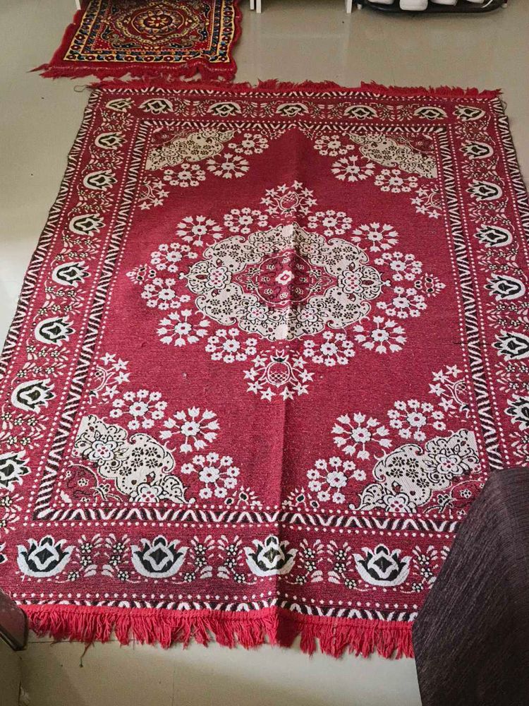 Red Floral Mat