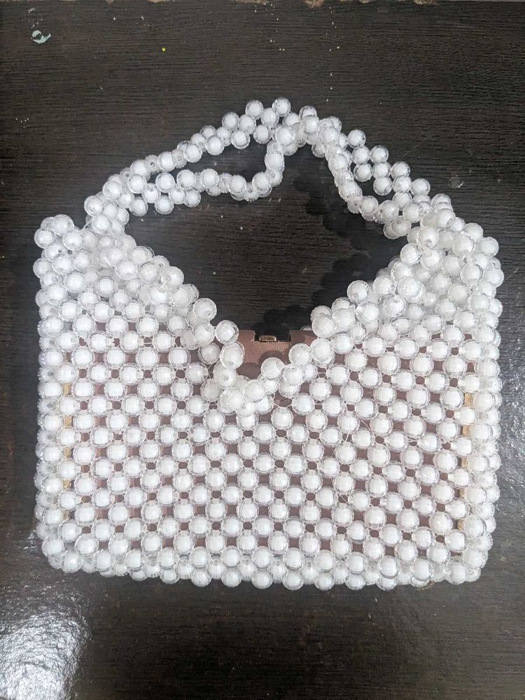 White Beaded Purse