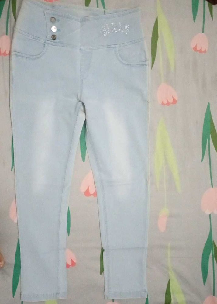 Girl&#39;s High-Waisted Denim Jeans (New)