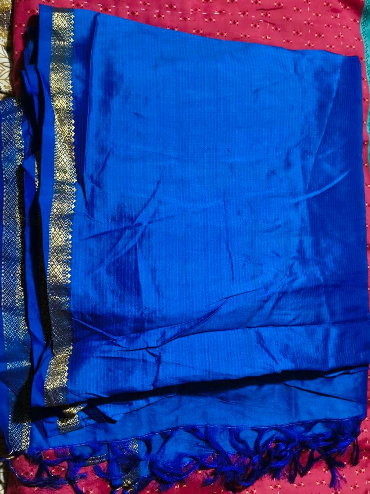 Royal Blue Silk Blend Saree