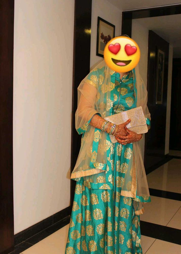 Beautiful Sea Green Gown With Dupatta