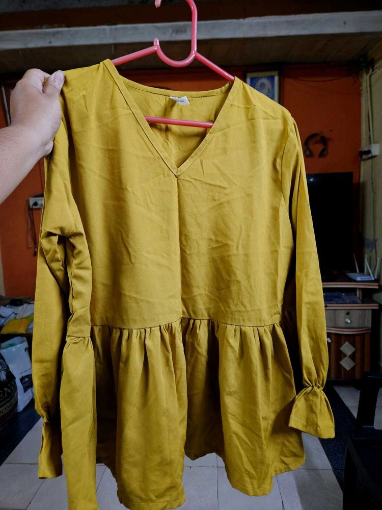 Mustard Yellow Peplum Top