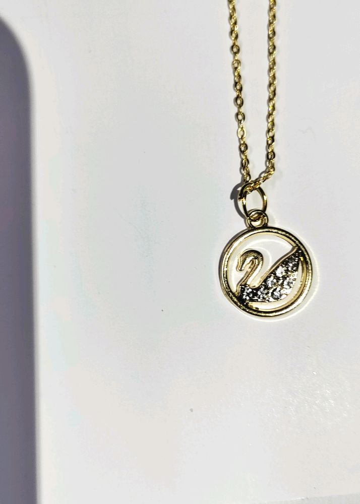 Swan Gold Plated Little Korean Necklace