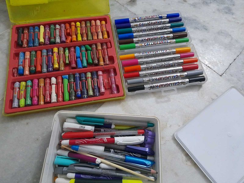 Oil Pastels And Sketch Pens ,game