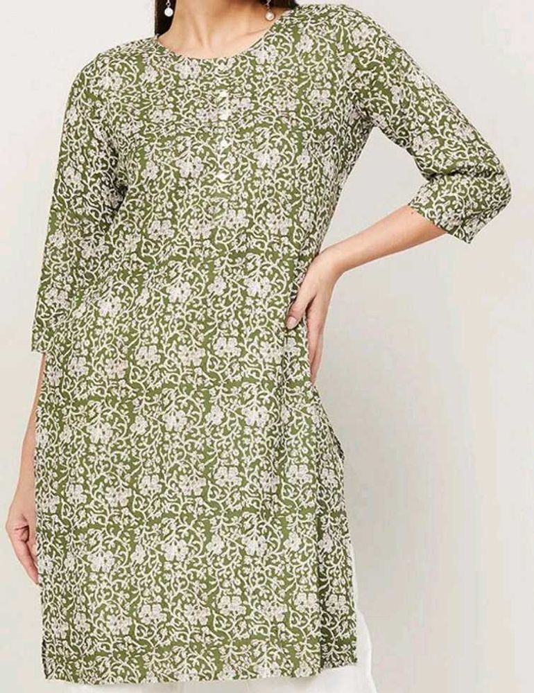 Green Floral Print Kurti