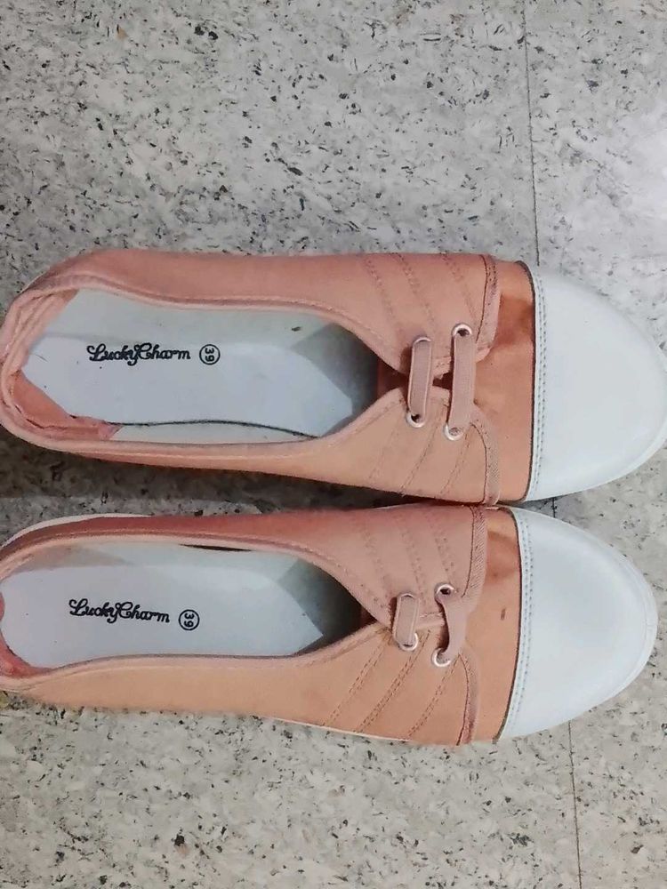 Peach Casual Shoes