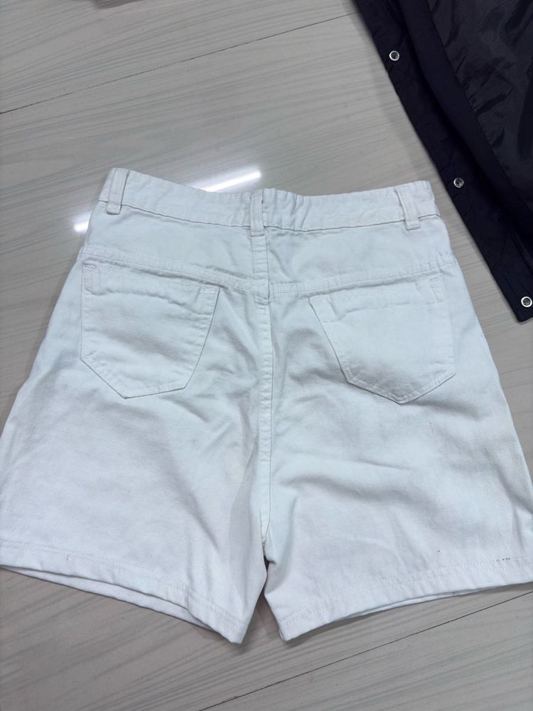 White Denim Shorts