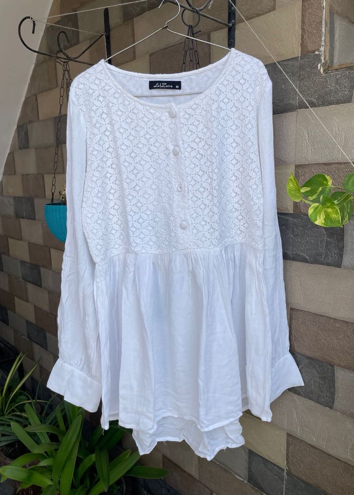 White Embroidered Top
