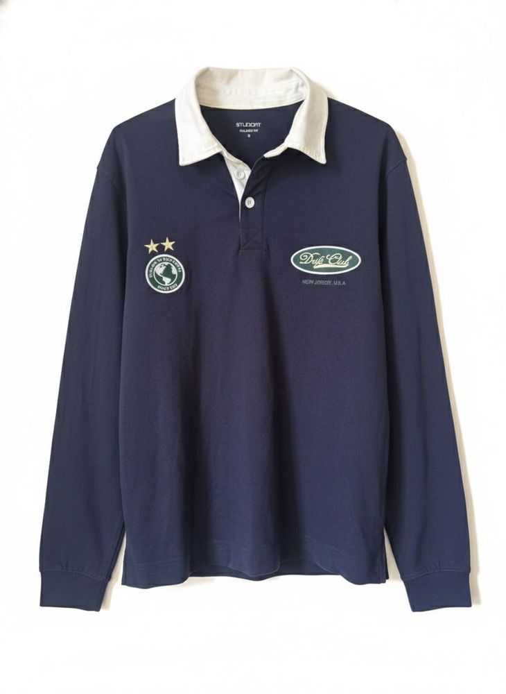 STUDIOFIT Relaxed Fit Long Sleeve Polo Shirt