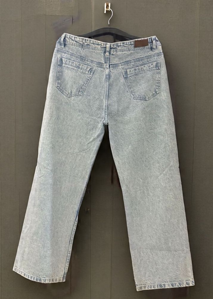 Vintage Wash Wide Leg Jeans