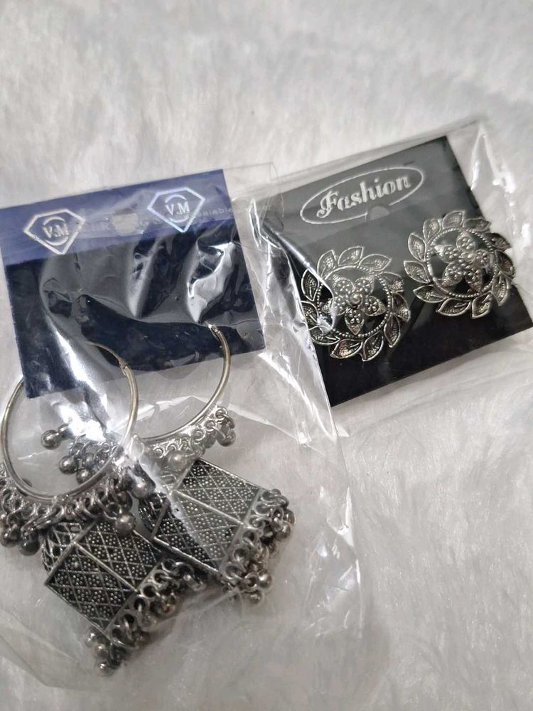 Oxidized Earrings Set