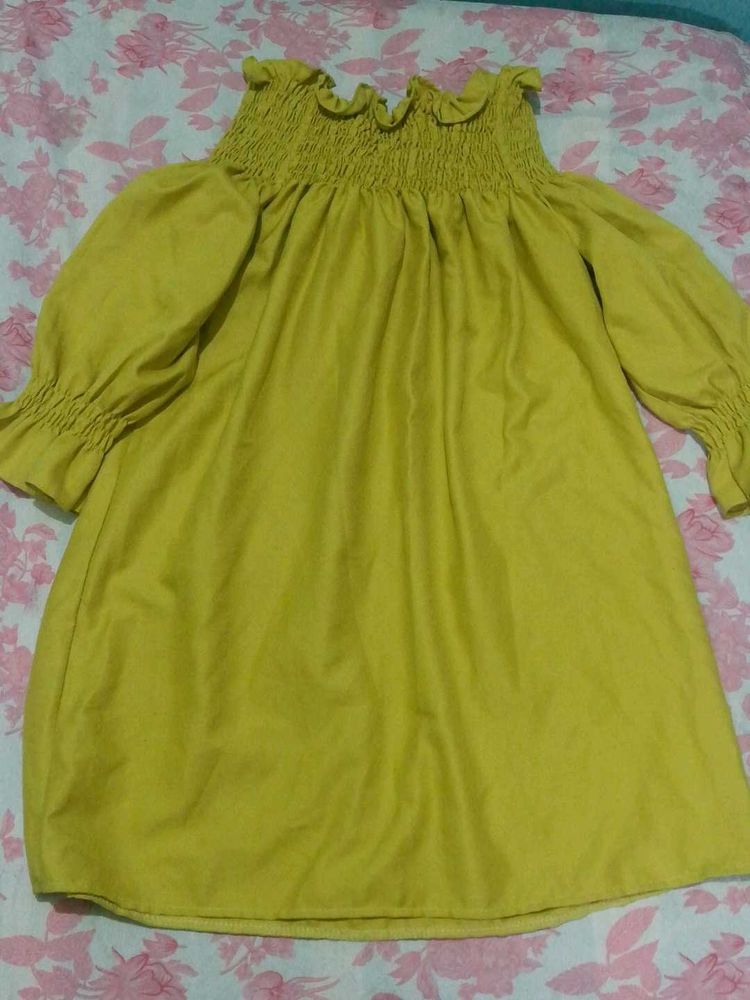 Off-Shoulder Yellow Dress