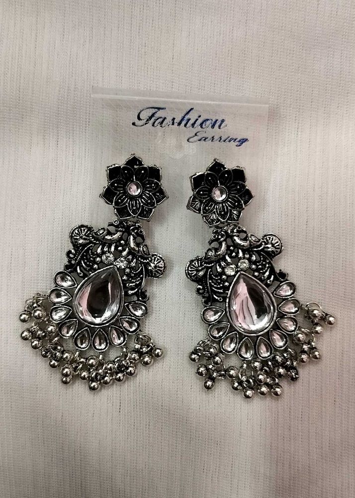 Silver Tone Drop Earrings
