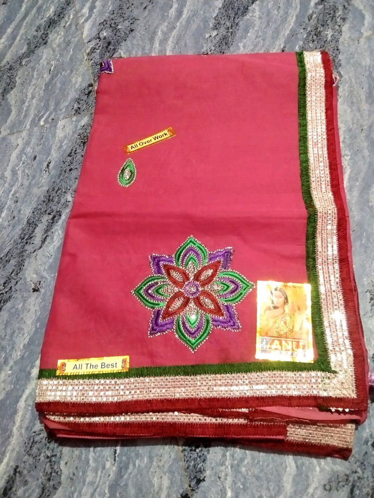 Anu Cotton Embroidery Saree