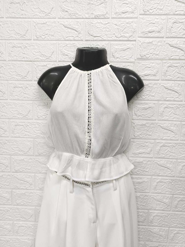 H&amp;M White Halter Top