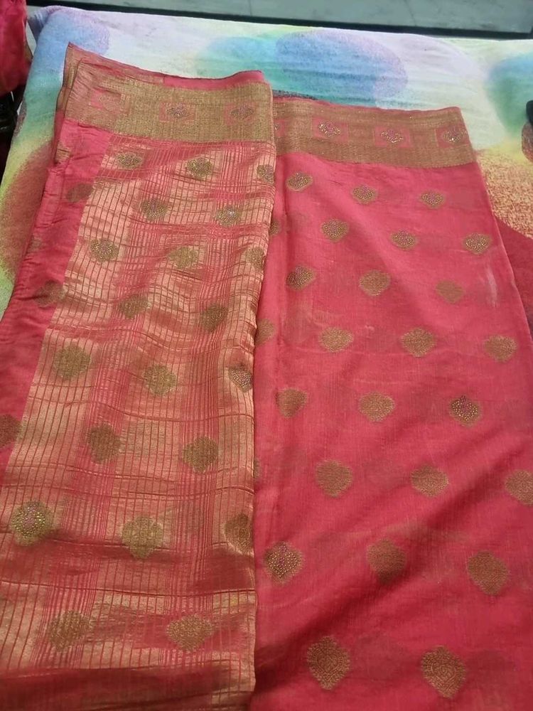 Pink Banarasi Dress Material