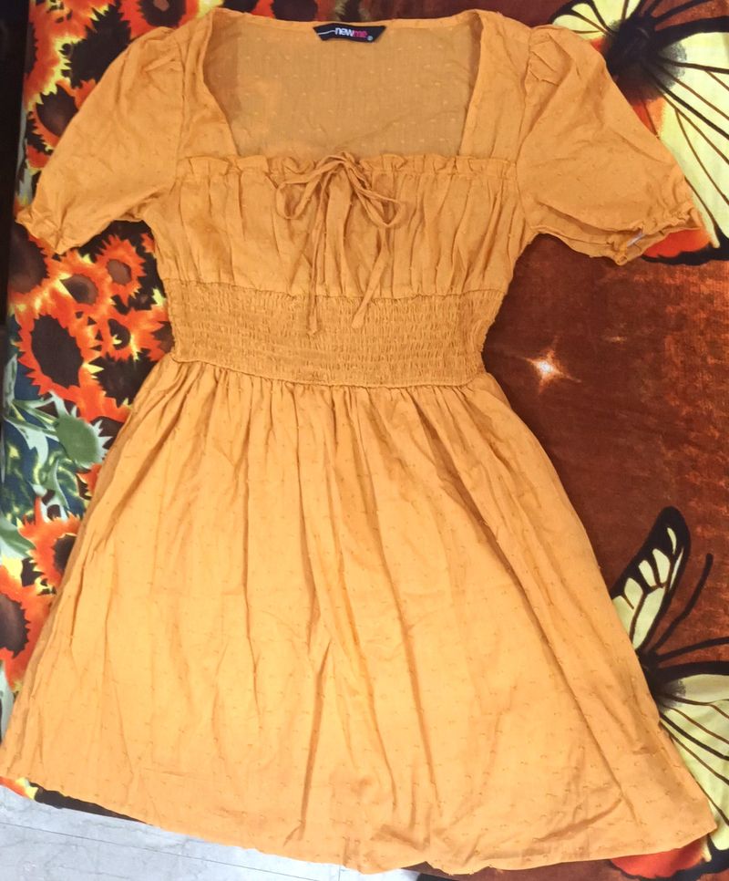 Solid Square Neck Dress