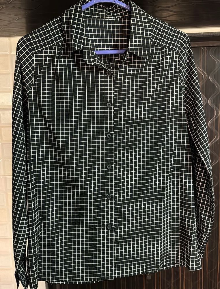 Checkered Button-Down Shirt