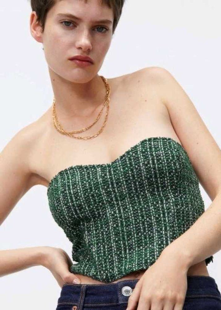 ZARA Green Corset Top