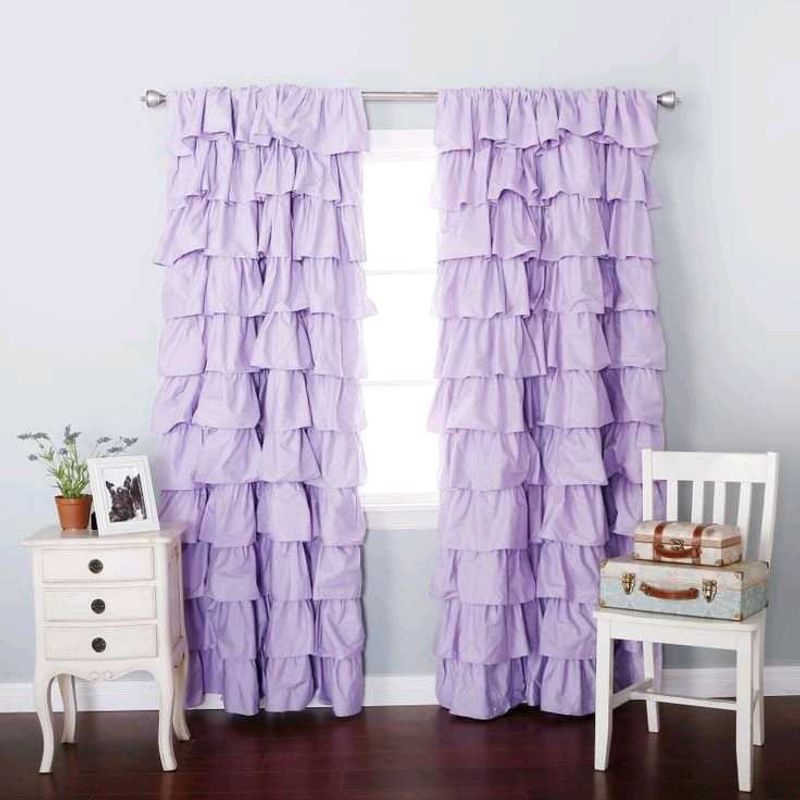 Ruffled Lavender Curtains (Set of 2)