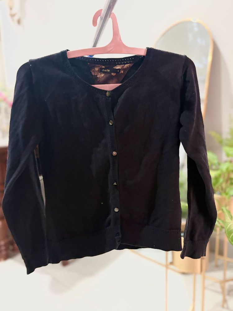 Black Cardigan Sweater