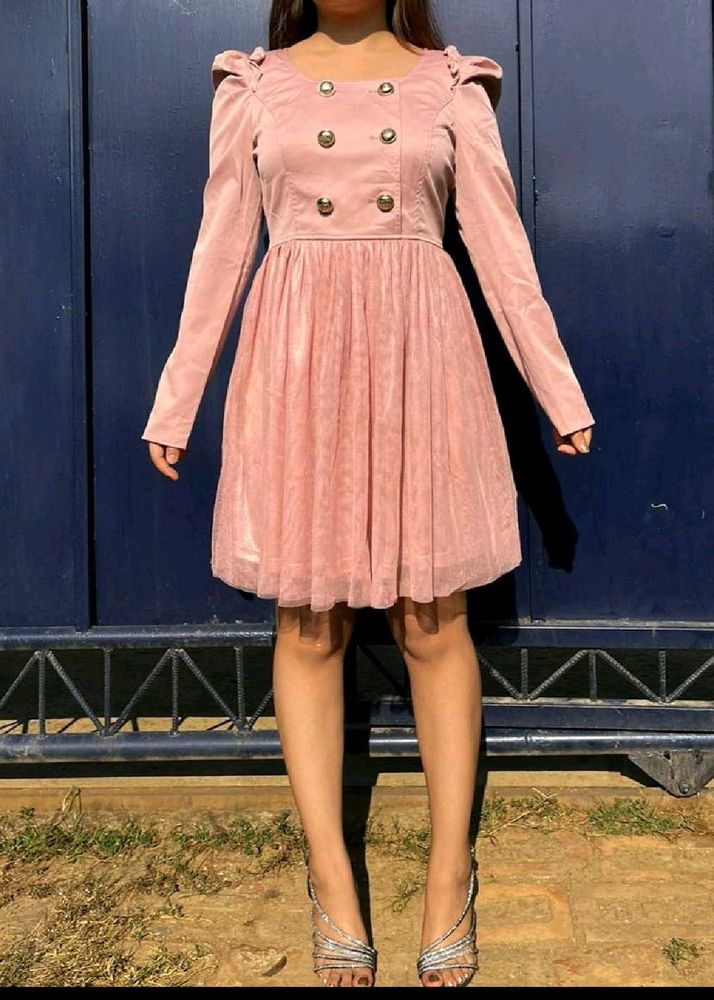 Pink Tulle Mini Dress