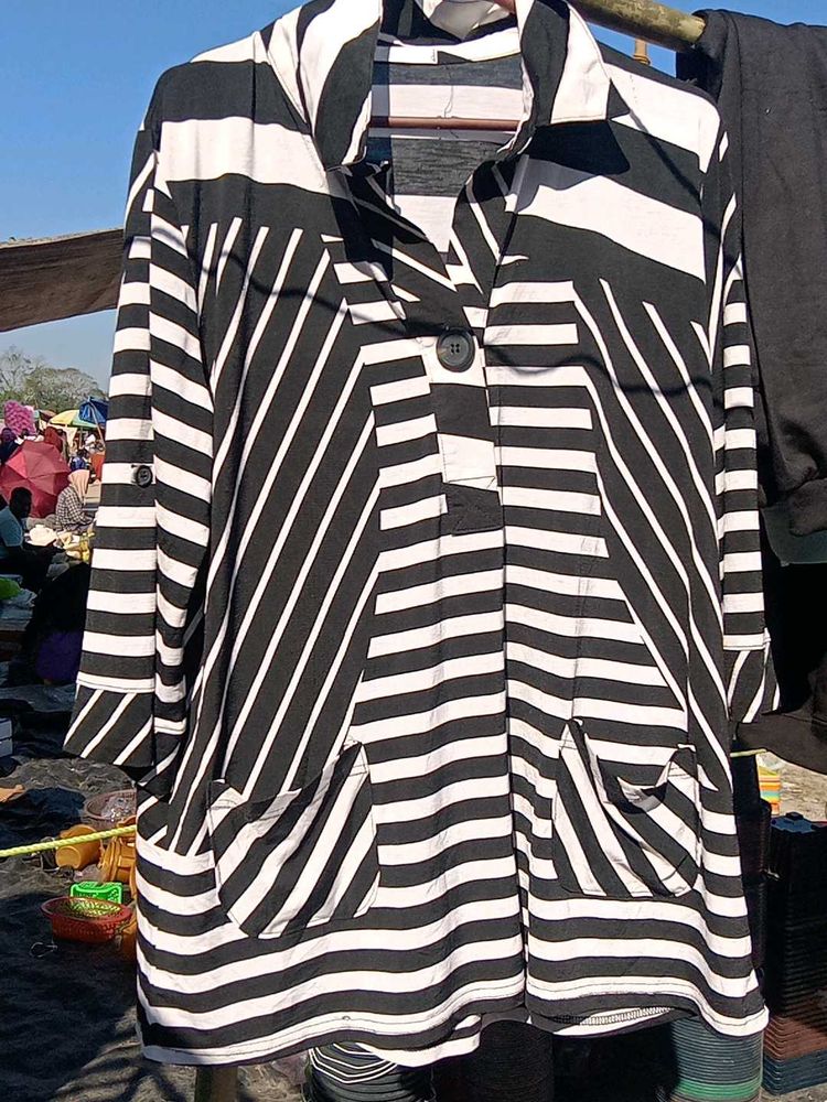 Striped Black &amp; White Tunic