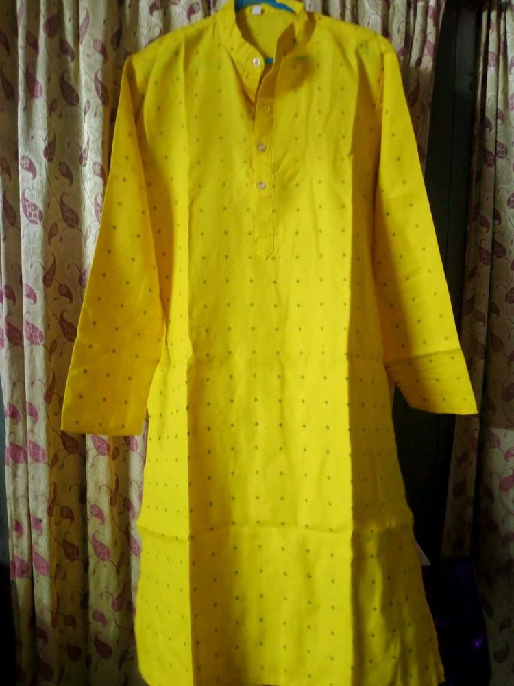 Yellow Cotton Kurta
