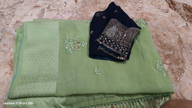 embroidery party wear saree