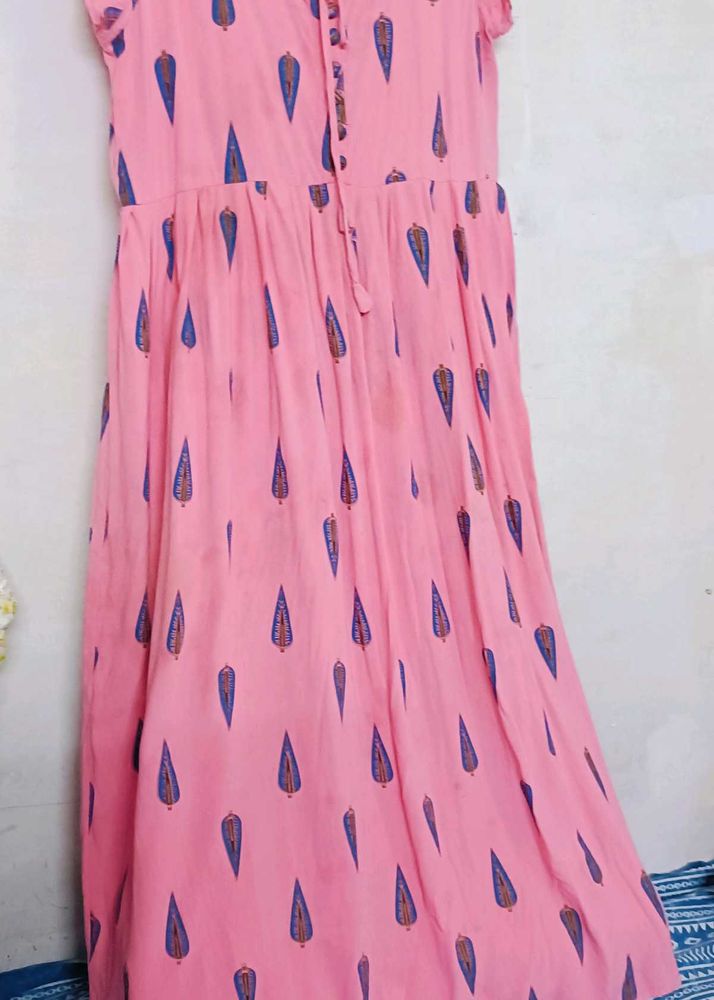 Pink Printed Maxi Dress