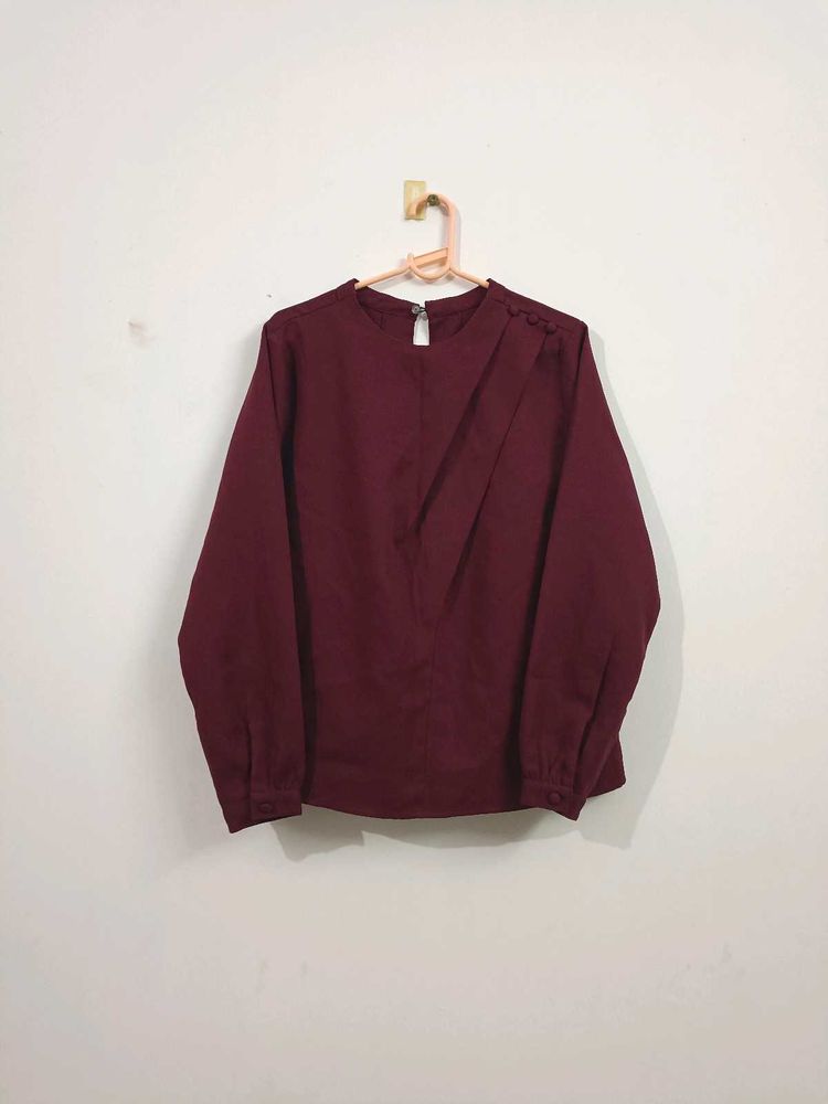 Burgundy Long Sleeve Top