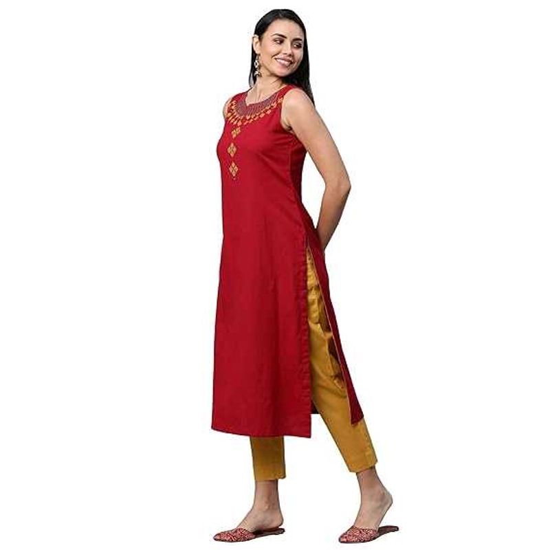 Red Sleeveless New Kurti