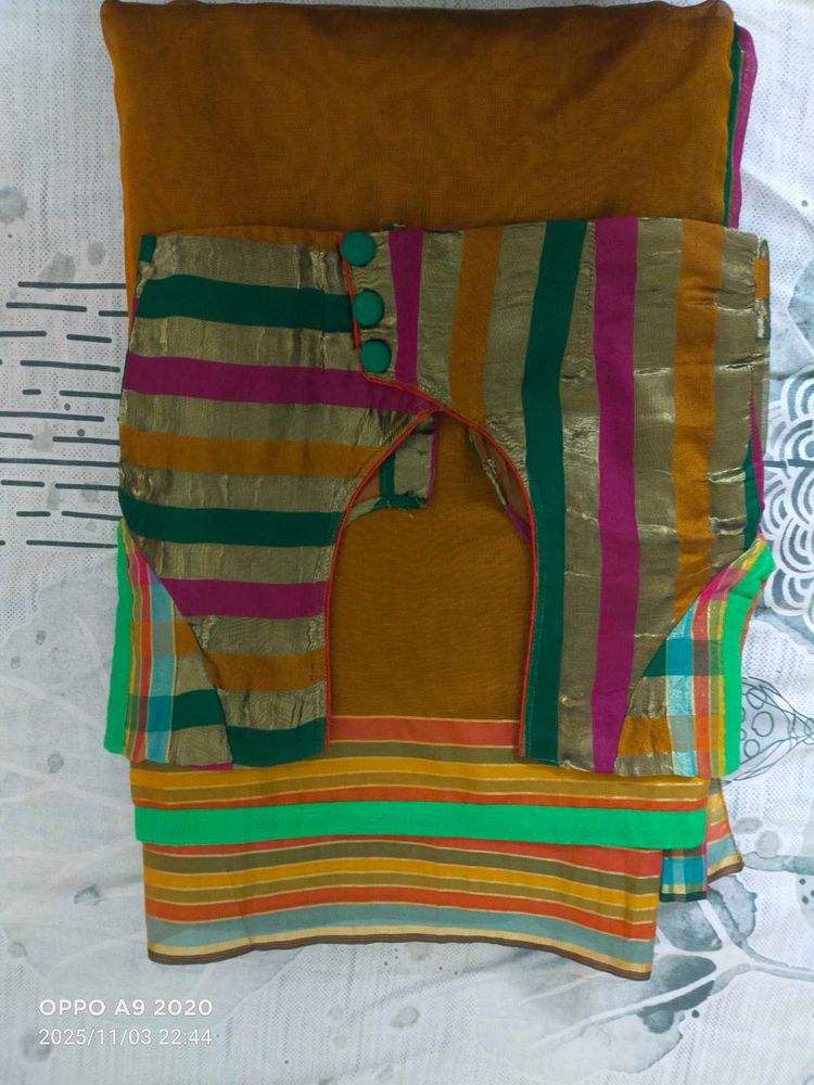 Elegant Striped Saree
