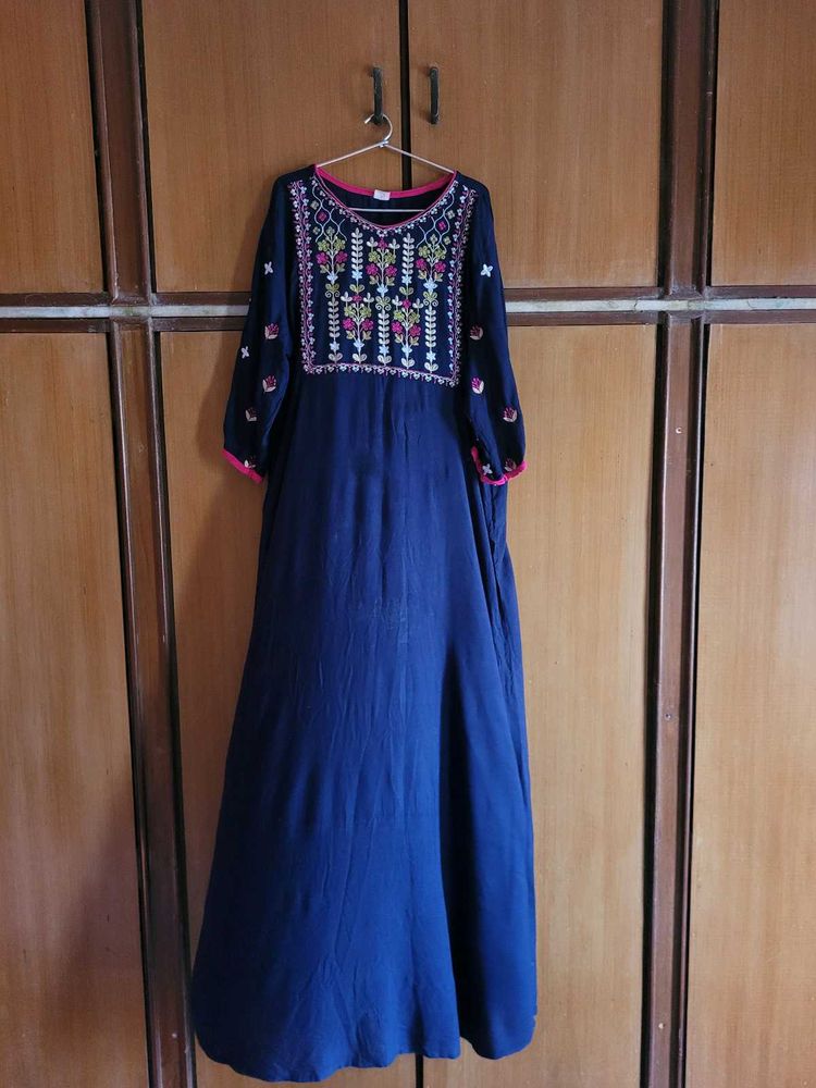 XL Navy Blue Ethnic Gown