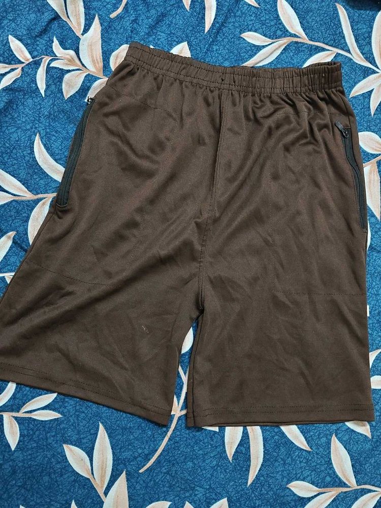 Brown Casual Shorts