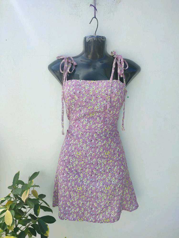 Floral Shoulder Tie-up Dress🩷